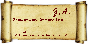 Zimmerman Armandina névjegykártya